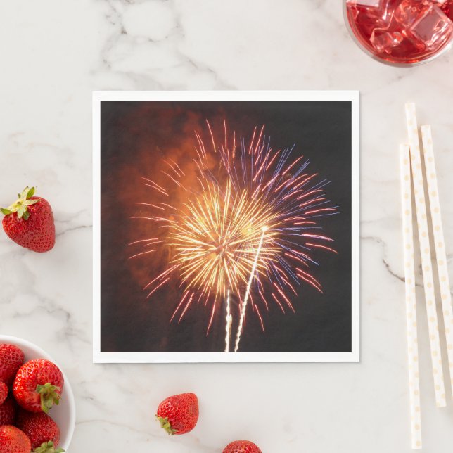 Red, White and Blue Fireworks I Patriotic Napkin (Insitu)