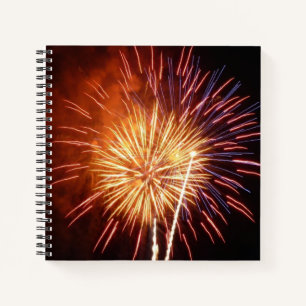 Red, White and Blue Fireworks I Patriotic Notebook