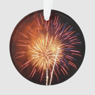 Red, White and Blue Fireworks I Patriotic Ornament