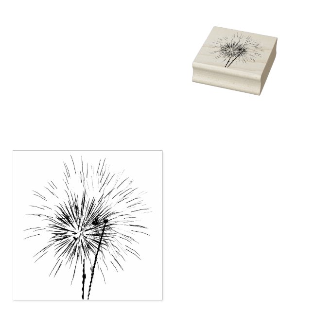 Red, White and Blue Fireworks I Patriotic Rubber Stamp (Stamped)