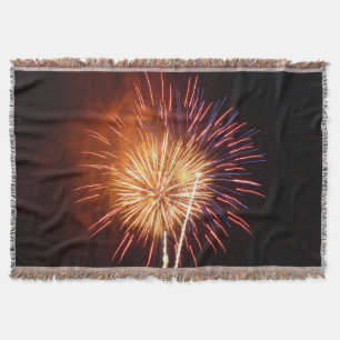 Red, White and Blue Fireworks I Patriotic Throw Blanket
