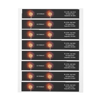 Red, White and Blue Fireworks I Patriotic Wrap Around Label