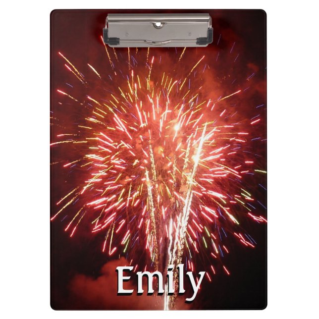 Red, White and Blue Fireworks II Patriotic Clipboard (Front)