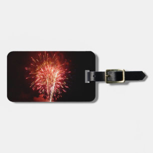 Red, White and Blue Fireworks II Patriotic Luggage Tag