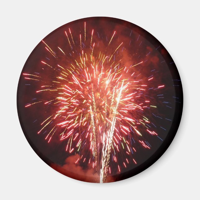 Red, White and Blue Fireworks II Patriotic Magnet (Front)