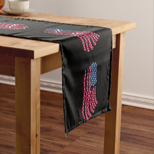 Red White And Blue Flag Design Short Table Runner