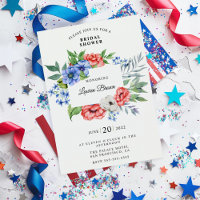 Red White and Blue Floral Patriotic Bridal Shower