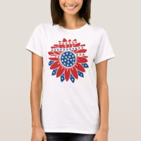 Red White and Blue Flower with Stars