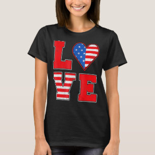 Red White And Blue For Women Girl Love American F T-Shirt