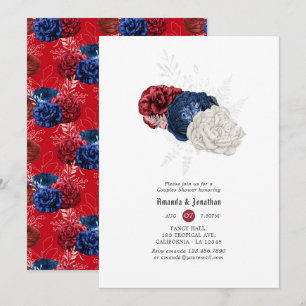 Red White and Blue Fourth of July Couples Shower Invitation
