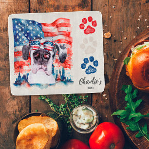Red White and Blue Funny Great Dane Dog Treat Cutting Board