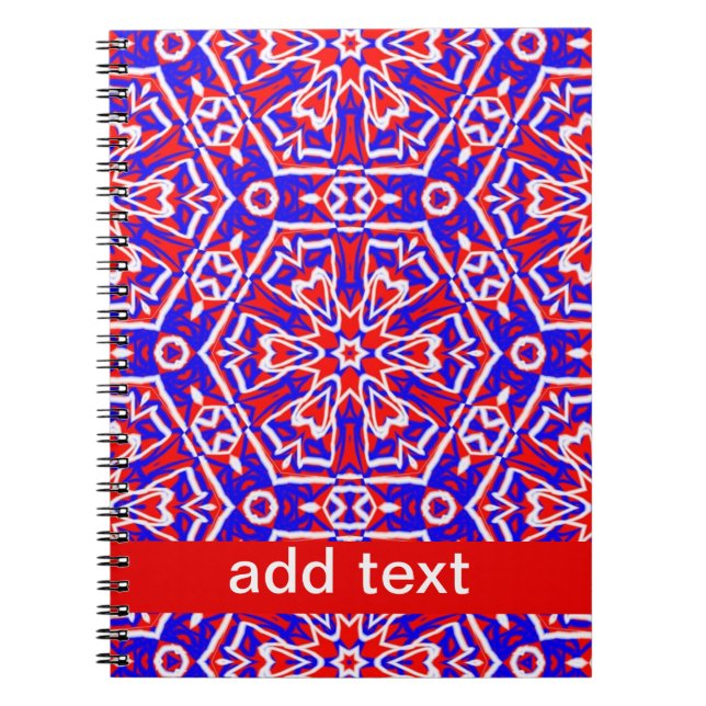 Red, White and Blue Geometrics Notebook (Front)