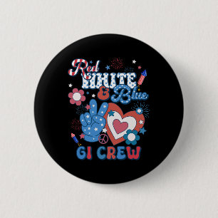 Red White And Blue Gi Crew Endoscopy Rn Nurse 4th  6 Cm Round Badge