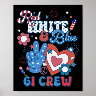 Red White And Blue Gi Crew Endoscopy Rn Nurse 4th Poster