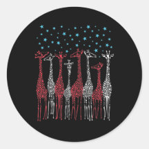 Red White and Blue Giraffes 4th of July
