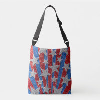 Red White and Blue Glitter American Stars Stripes