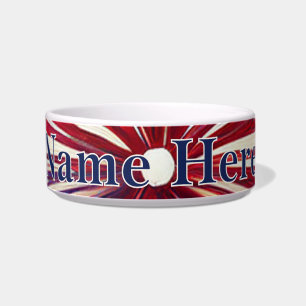 Red, White and Blue Graphic Fireworks Customise Bowl