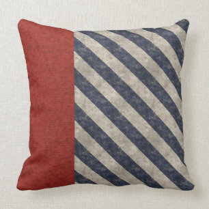 Red White and Blue Grunge Americana Cushion