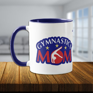 Red White and Blue Gymnastics Mum Personalised Mug