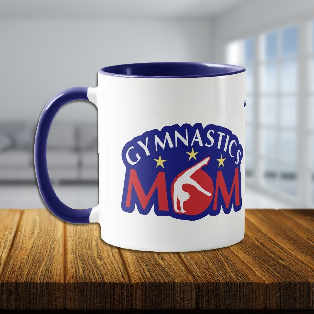 Red White and Blue Gymnastics Mum Personalised Mug (Creator Uploaded)