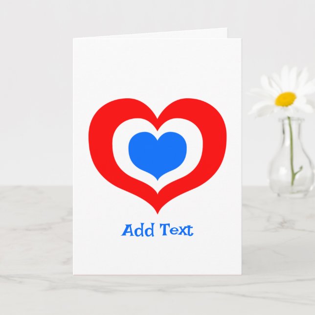 Red, White and Blue Hearts Card (Small Plant)
