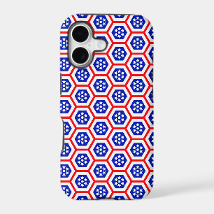 Red White and Blue hexagon pattern Case-Mate iPho
