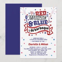 Red White and Blue i do BBQ Couple Bridal shower