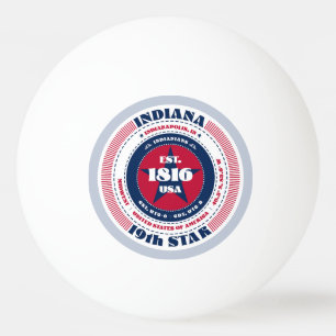Red, White, and Blue Indiana Circle Ping Pong Ball
