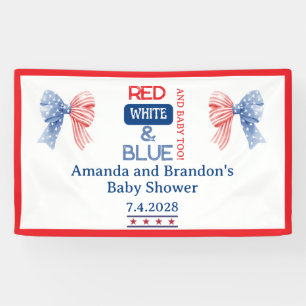 Red White and Blue July Fourth Baby Shower Banner