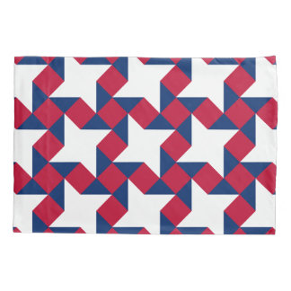 Red, White and Blue July Fourth Patchwork Pattern Pillowcase