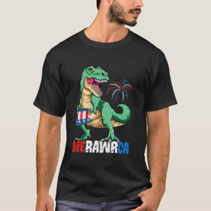 Red White and Blue Kids Dinosaur Patriotic T Rex A T-Shirt