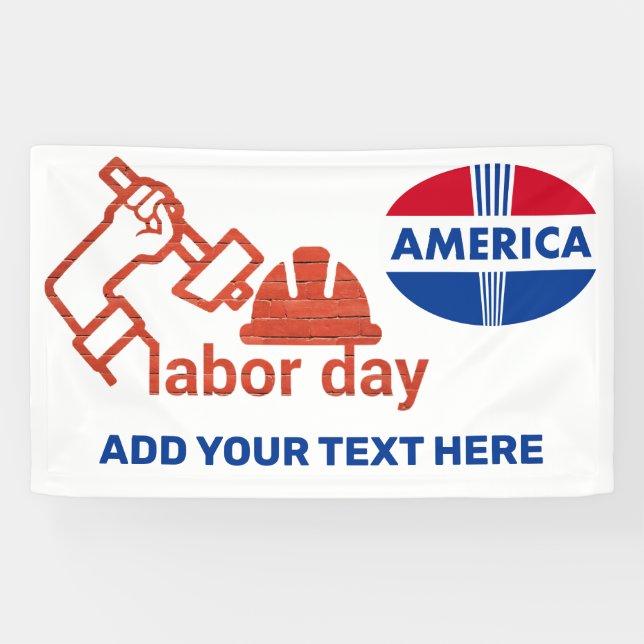 Red White and Blue Labour Day  Banner (Horizontal)