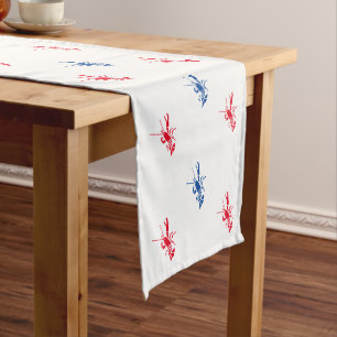 Red white and blue lobster pattern Patriotic Medium Table Runner