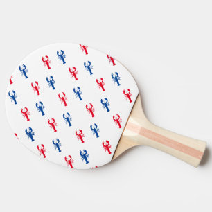 Red white and blue lobster pattern Patriotic Ping Pong Paddle