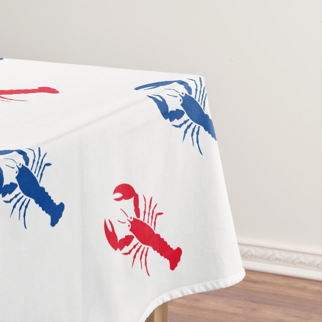 Red white and blue lobster pattern Patriotic Tablecloth (In Situ)