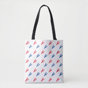 Red white and blue lobster pattern Patriotic Tote Bag