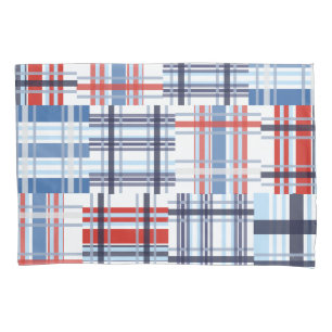 Red, White and Blue Madras Pillow Case