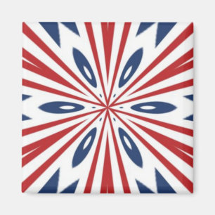 red, white and blue magnet