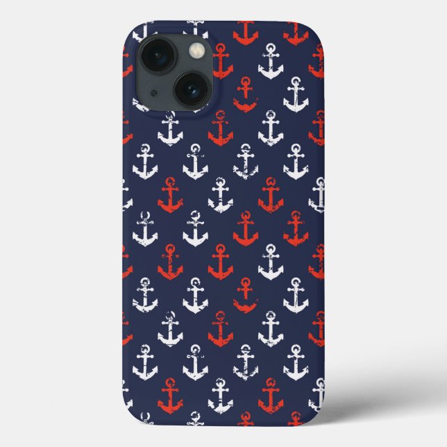 Red White And Blue Navy Pattern Case-Mate iPhone Case (Back)
