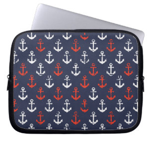 Red White And Blue Navy Pattern Laptop Sleeve