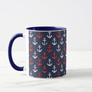 Red White And Blue Navy Pattern Mug