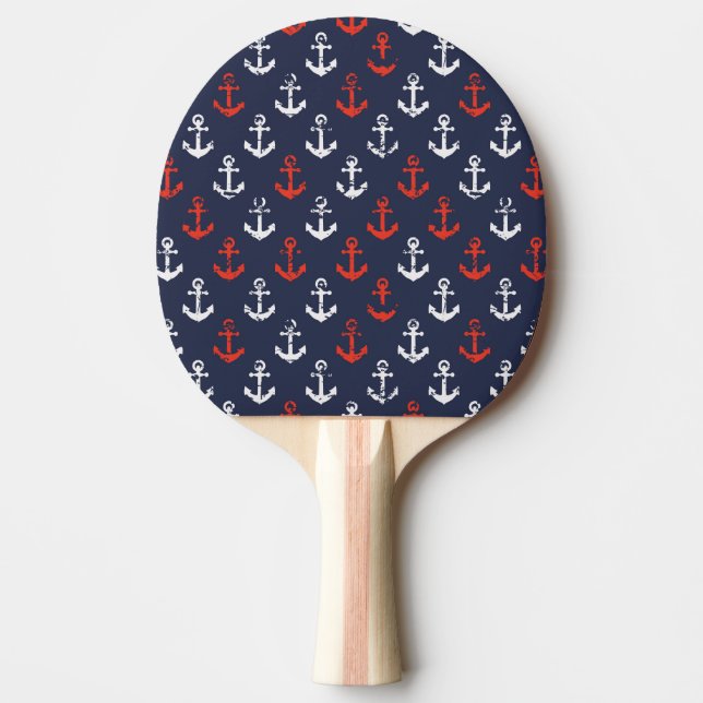 Red White And Blue Navy Pattern Ping Pong Paddle (Front)