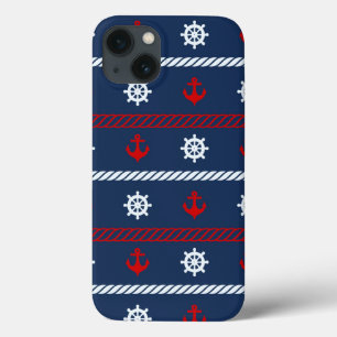 Red White And Blue Ocean Pattern iPhone 13 Case