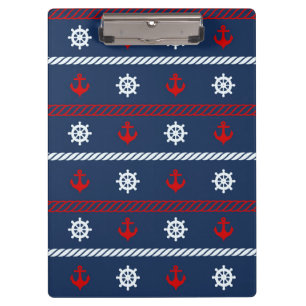 Red White And Blue Ocean Pattern Clipboard