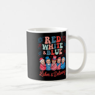 Red White And Blue Oncology Nurse Crew 4th Of July Coffee Mug