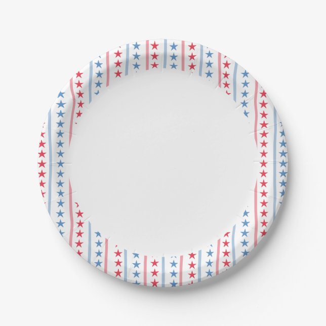 Red White and Blue party plates (Front)