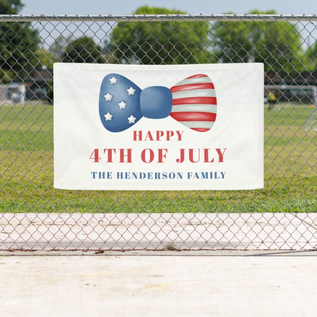 Red, White And Blue Patriotic Bow 4th Of July Banner (Insitu)