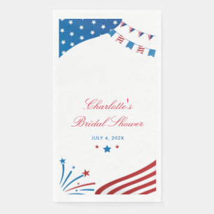 Red White and Blue Patriotic Bridal Shower Custom Napkin