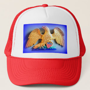 red white and blue patriotic gold eagle hat