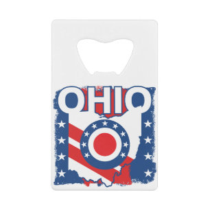 Red White and Blue Patriotic Grunge Ohio